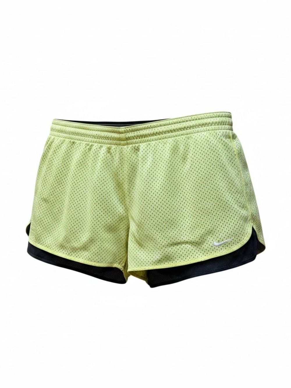 NWT XL Nike Women’s New Hero Yellow Mesh Lined Athletic Shorts 359635